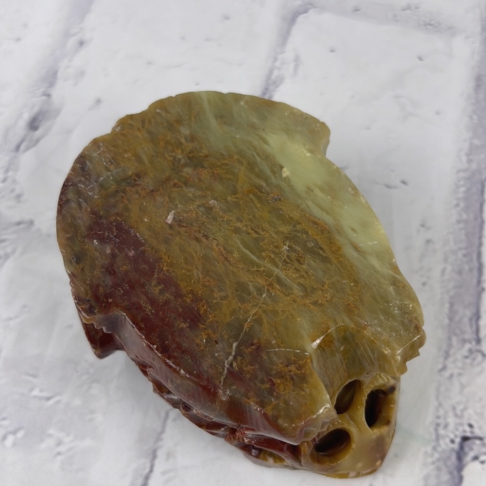 Vintage Carved Onyx Frog Within Frog Figurine Hand Carved Paperweight - Picture 8 of 11